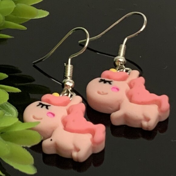 Unicorn Earring, Silly Animal Earring, Unicorn Jewelry, Gift Idea, Unicorn Charm - Picture 3 of 8